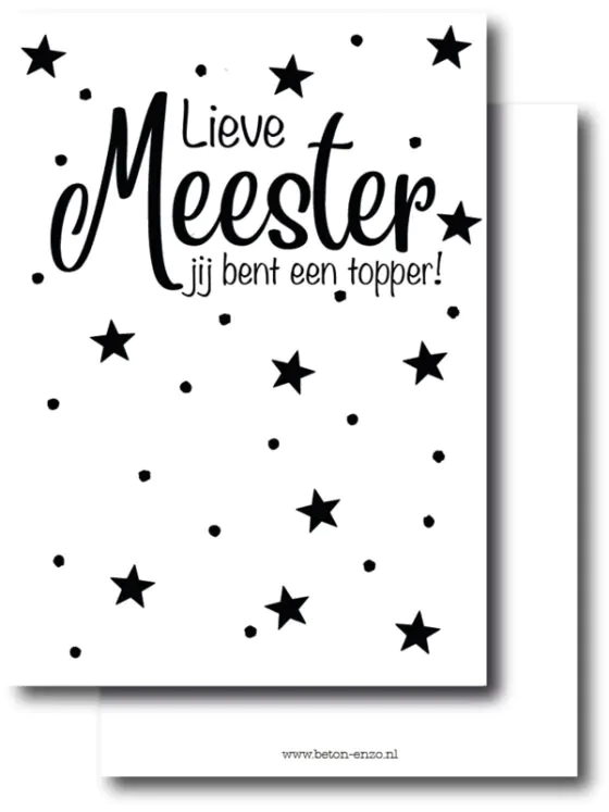 Ansichtkaart - Lieve Meester, jij bent een topper!