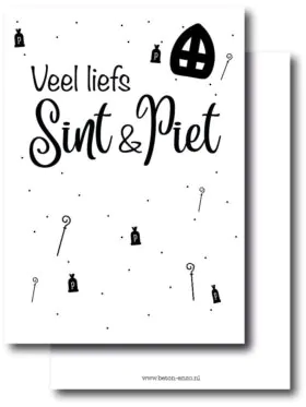 Ansichtkaart - Veel liefs van Sint en Piet