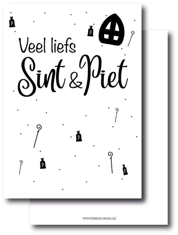 Ansichtkaart - Veel liefs van Sint en Piet