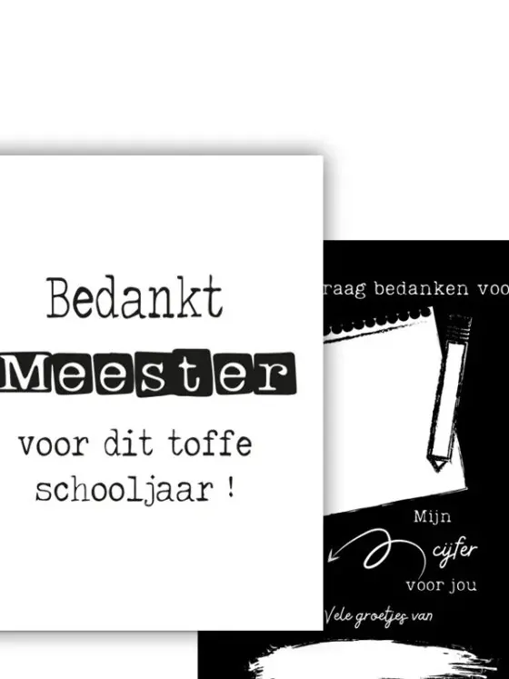 Bedankt meester voor dit fijne schooljaar! A7-formaat