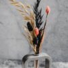 Mini boeket droogbloemen - Zwart/Beige/Roze