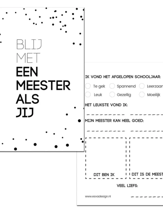 Bij met een meester zoals jij kaart