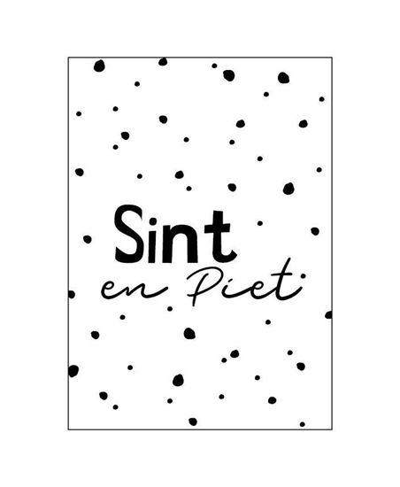 Ansichtkaart - Sint en Piet - Wit