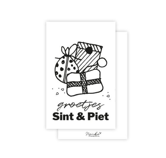 groetjes Sint en Piet - wit