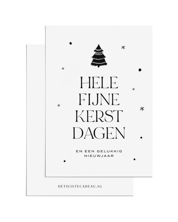 Ansichtkaart - hele fijne kerstdagen en een gelukkig nieuwjaar