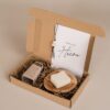 Amberblokje (heerlijk ruikend) + schaaltje & gelukspoppetje - Brievenbus cadeautje hiep hiep hoera