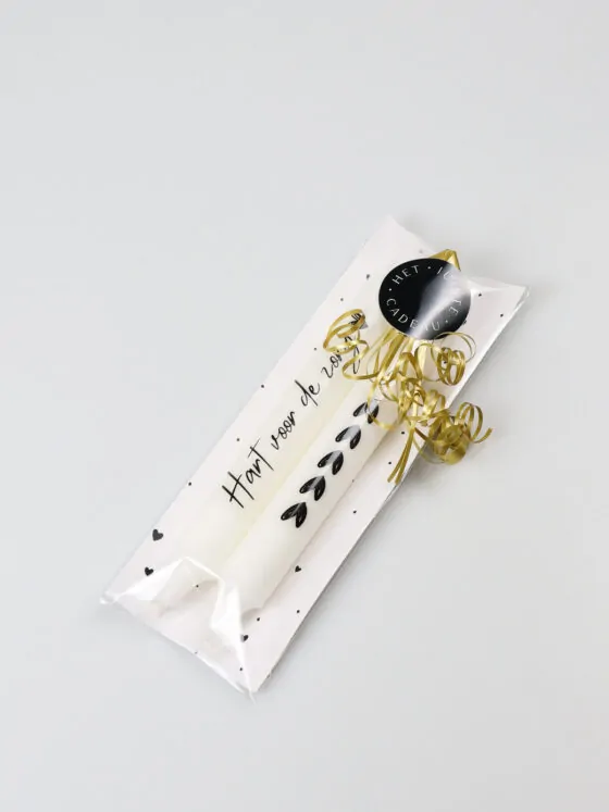 Cadeautje kaarsen - Hart voor de zorg & hartjes