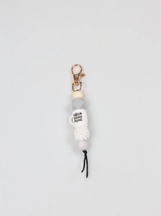 Sleutelhanger juf of meester - Coffee, teach, repeat