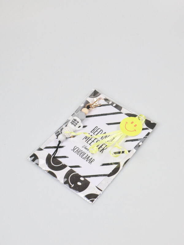 Sleutelhanger cadeautje voor meester - Coffee, teach, repeat & ansichtkaart