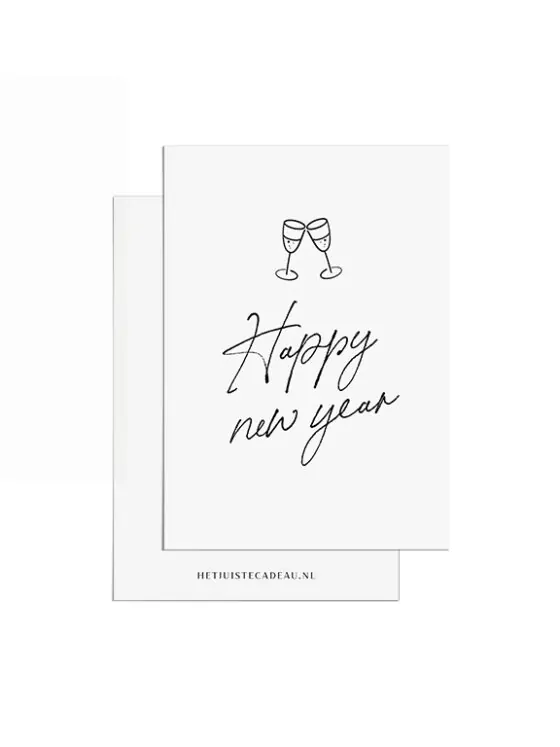 A7kaartje kerst - Happy new year