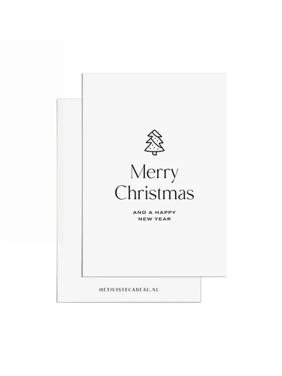 A7kaartje kerst - Merry christmas and a happy new year
