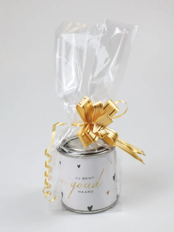 Blikje snoep cadeau - Jij bent goud waard Blikje snoep cadeau - Jij bent goud waard