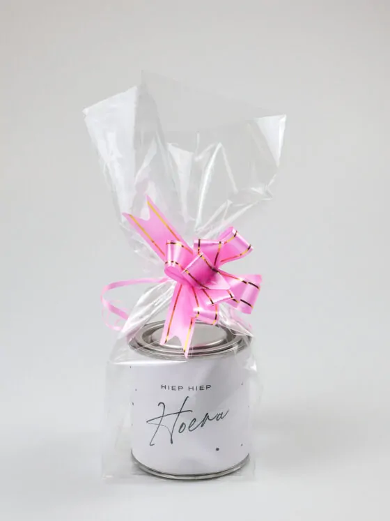 Blikje snoep cadeau - Hiep hiep hoera