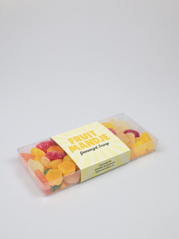 Snoep blister met fruit snoepjes - Een fruitmandje voor jou Snoep blister met fruit snoepjes - Een fruitmandje voor jou