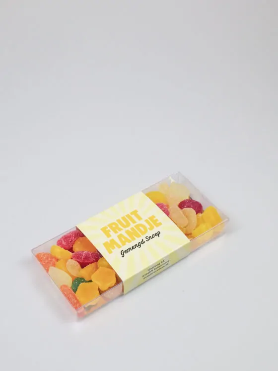 Snoep blister met fruit snoepjes - Een fruitmandje voor jou