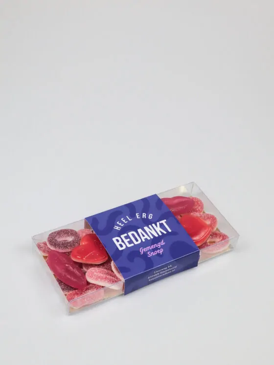 Snoep blister met rode snoepjes - Heel erg bedankt