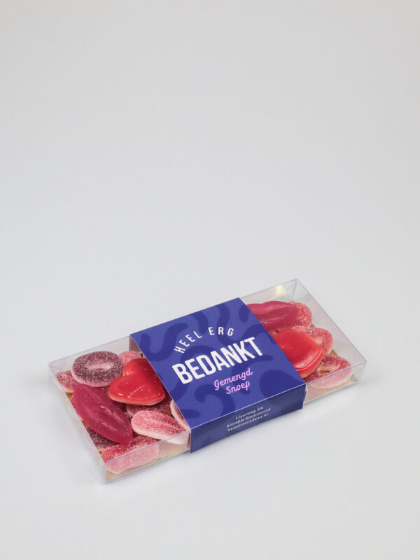 Snoep blister met rode snoepjes - Heel erg bedankt