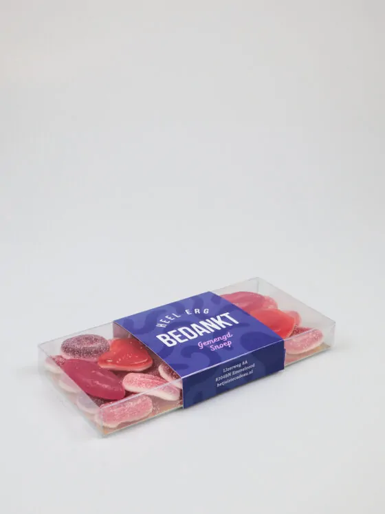 Snoep blister met rode snoepjes - Heel erg bedankt