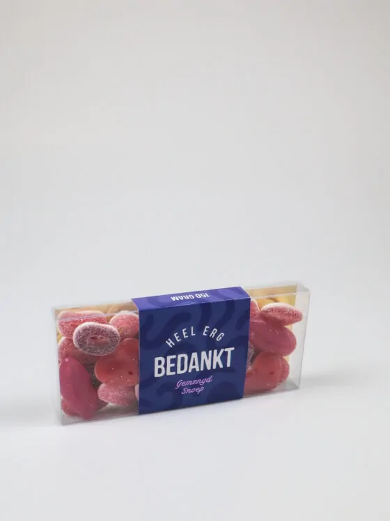 Snoep blister met rode snoepjes - Heel erg bedankt
