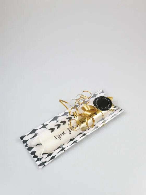 Cadeautje kaarsen - Fijne feestdagen & hartjes