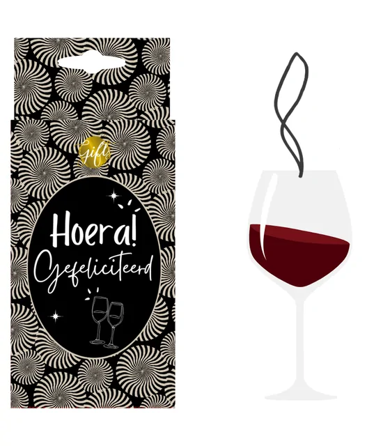 Autogeurhanger Wijnglas - Van harte gefeliciteerd