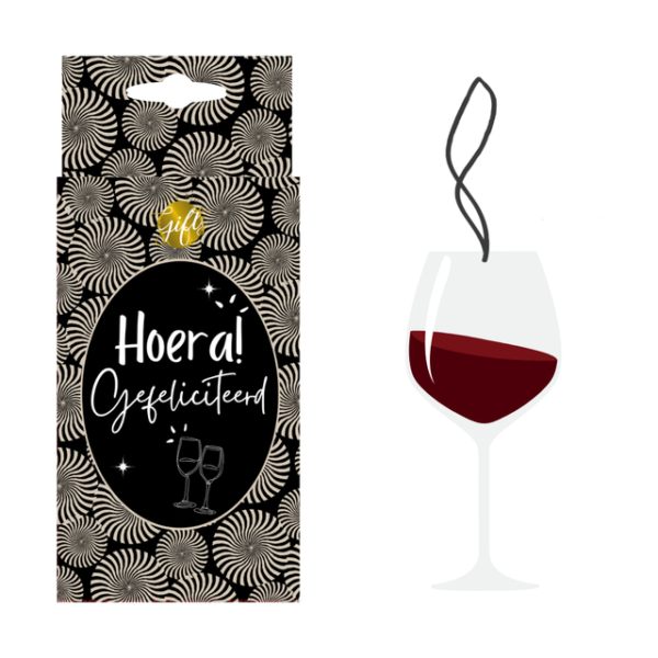 Autogeurhanger Wijnglas - Van harte gefeliciteerd