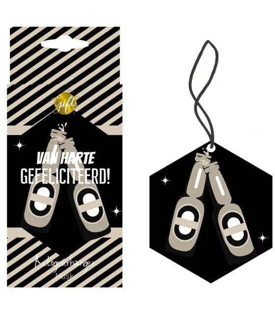 Autogeurhanger bierglas - Van harte gefeliciteerd