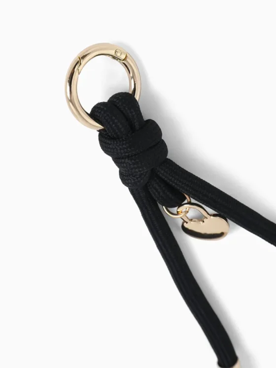 Keycord - Bagcharm - Zwart met hartje