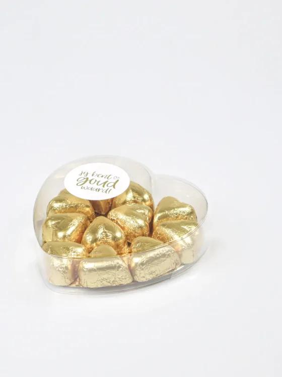 Chocolade praline hartjes goud - Jij bent goud waard