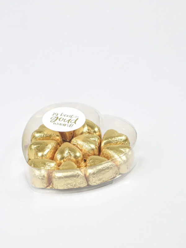 Chocolade praline hartjes goud - Jij bent goud waard