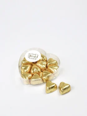 Chocolade praline hartjes goud - Jij bent goud waard
