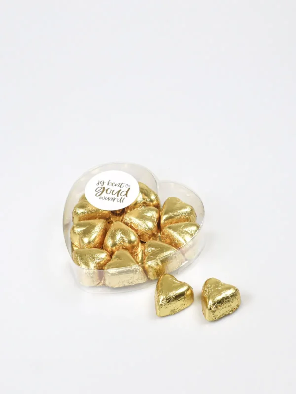 Chocolade praline hartjes goud - Jij bent goud waard