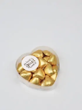 Chocolade praline hartjes goud - Jij bent goud waard
