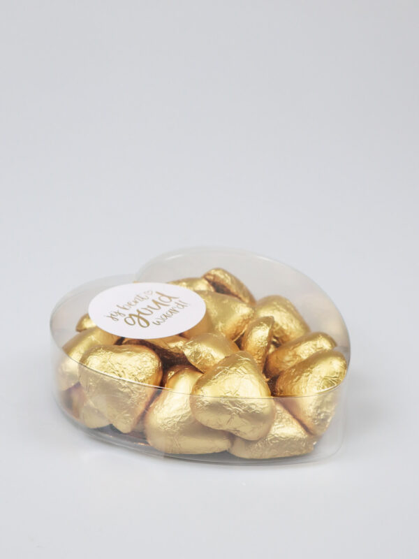 Chocolade praline hartjes goud - Jij bent goud waard