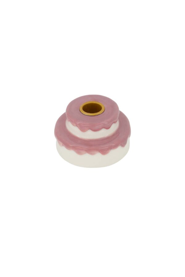 Zusss kandelaar keramiek taart wit/roze