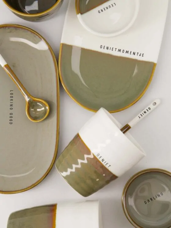 Zusss dipschaaltje leukerd wit/donkergroen