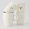 Zusss koffiemok hartje wit/goud