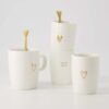 Zusss koffiemok hartje wit/goud