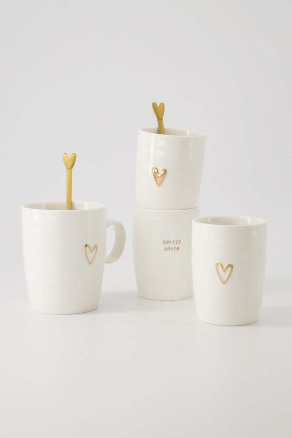 Zusss koffiemok hartje wit/goud