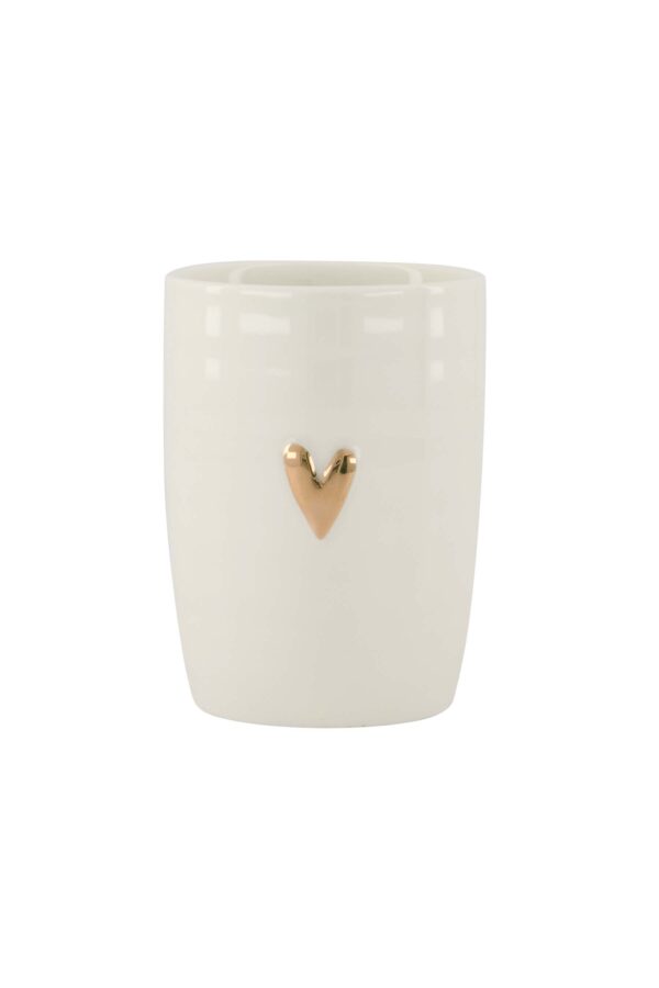 Zusss koffiemok hartje wit/goud