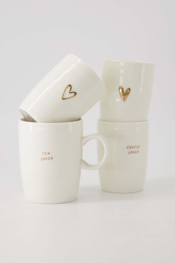 Zusss koffiemok open hartje wit/goud