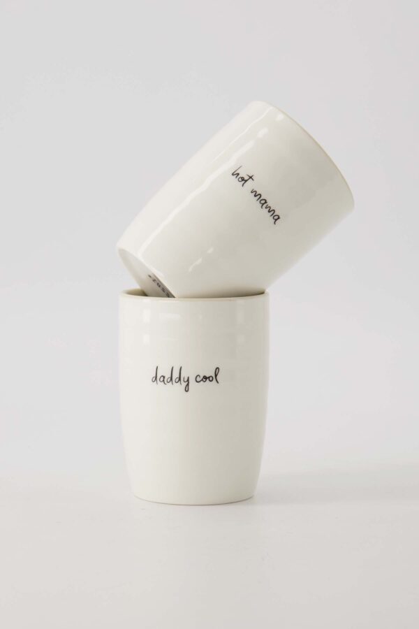 Koffiemok daddy cool wit/zand/zwart