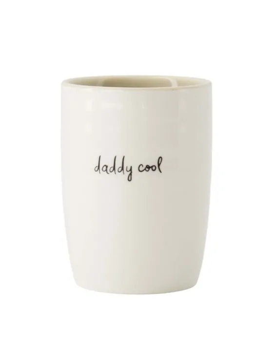 Koffiemok daddy cool wit/zand/zwart