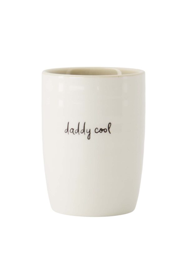 Koffiemok daddy cool wit/zand/zwart
