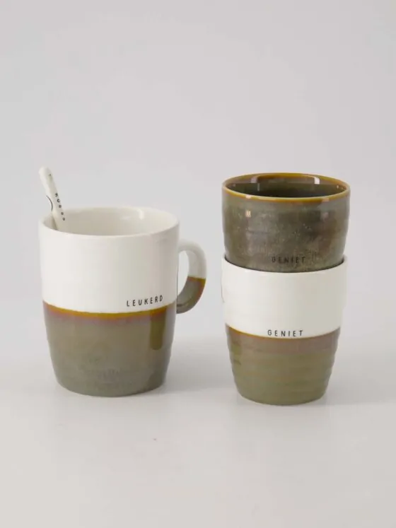 koffiemok geniet donkergroen