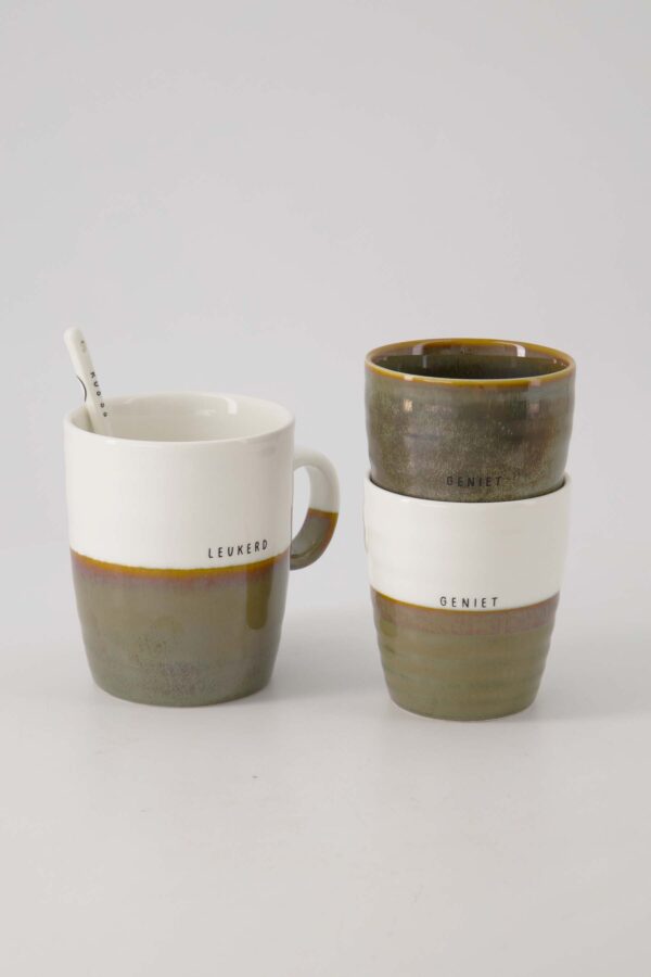 koffiemok geniet donkergroen