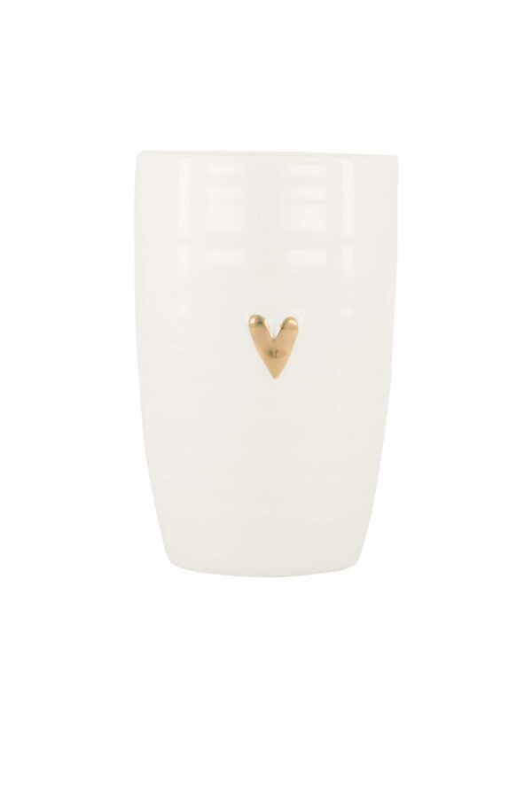 Zusss mok L hartje wit/goud