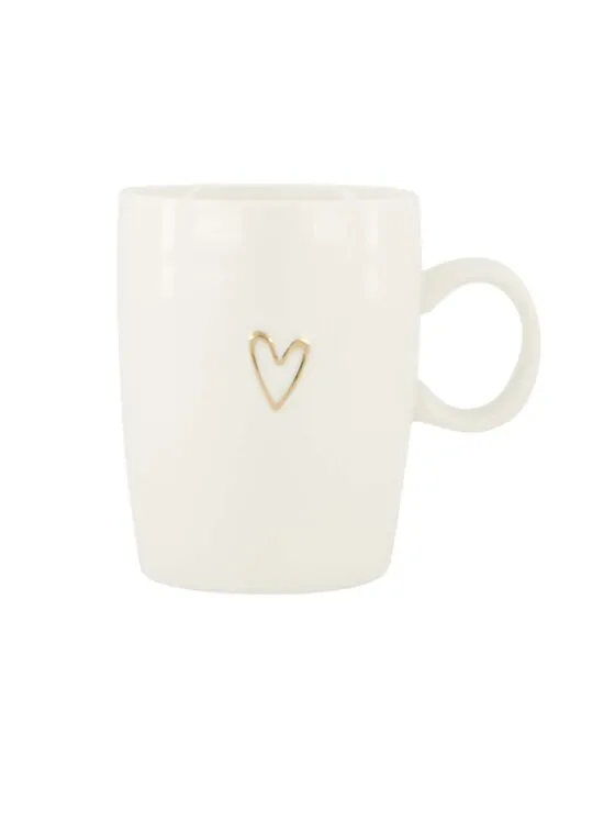 Zusss theemok lijn hartje wit/goud