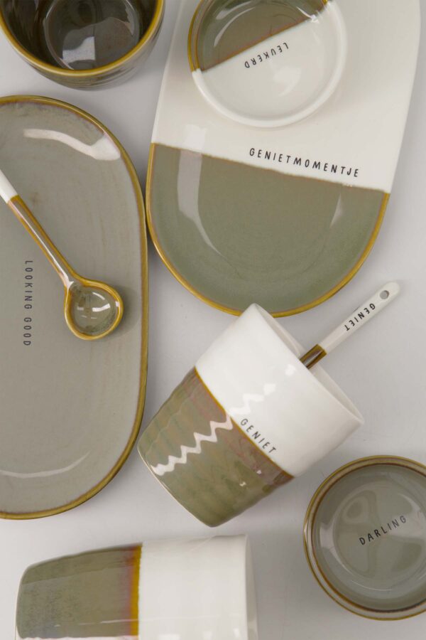 Zusss koffiemok geniet wit/donkergroen