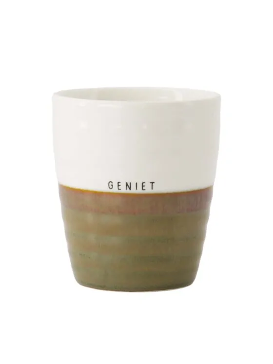 Zusss koffiemok geniet wit/donkergroen